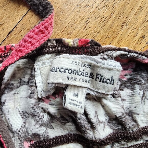 Abercrombie & Fitch Vintage Brown/Pink Floral Tank Top Size Medium - Picture 7 of 16